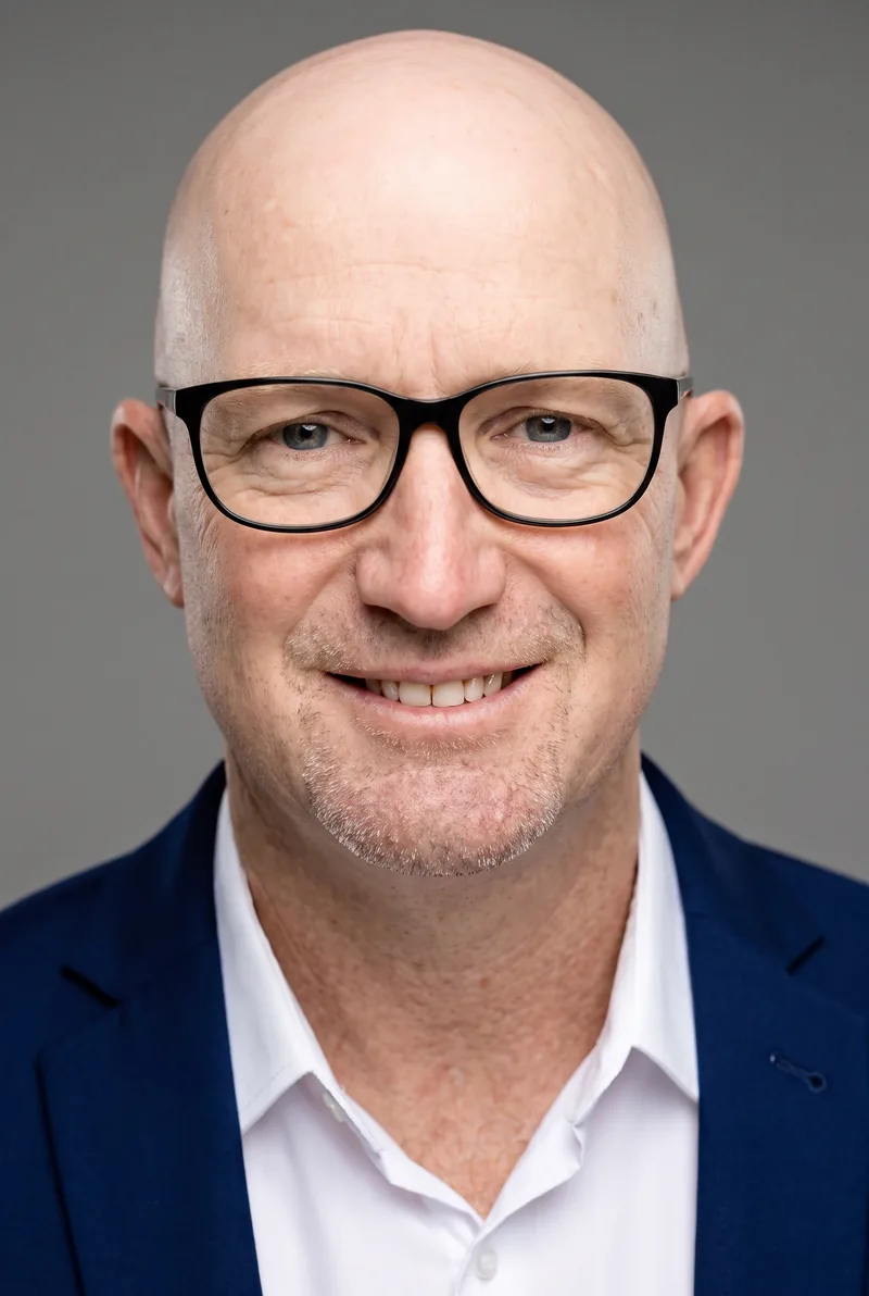 AI-generated portrait of Anton Guinea, keynote speaker