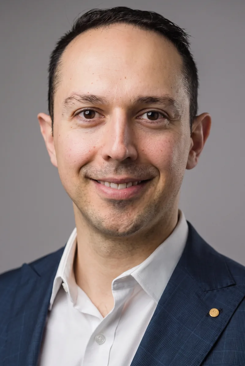 AI-generated portrait of Arman Abrahimzadeh OAM, keynote speaker