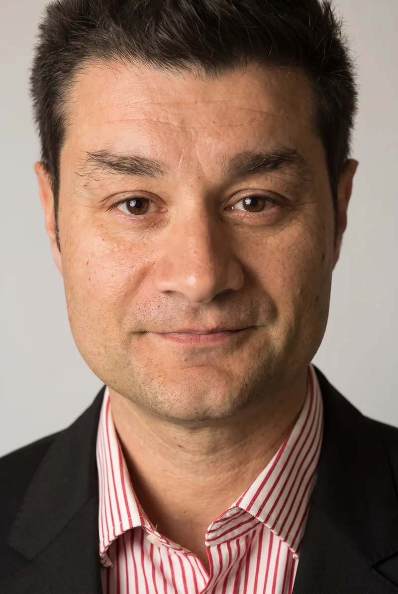 AI-generated portrait of Brett de Hoedt, keynote speaker