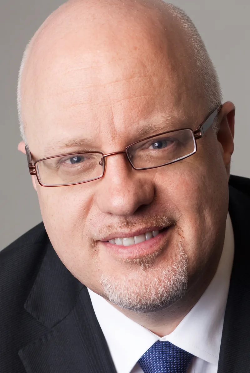 AI-generated portrait of Brett King, keynote speaker