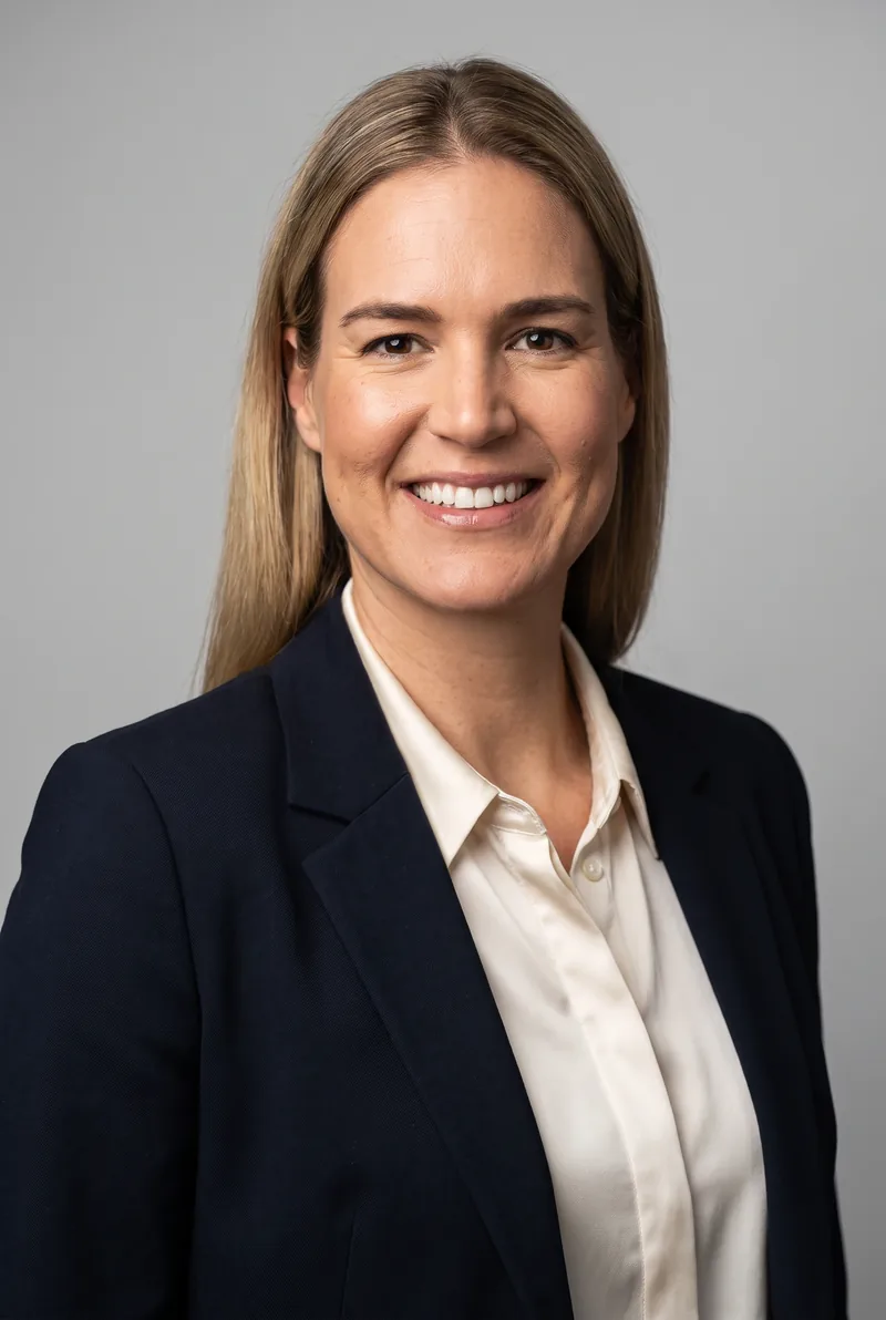 AI-generated portrait of Caitlin Bassett, keynote speaker