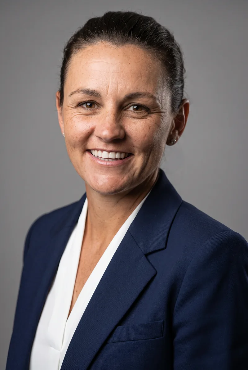AI-generated portrait of Casey Dellacqua, keynote speaker