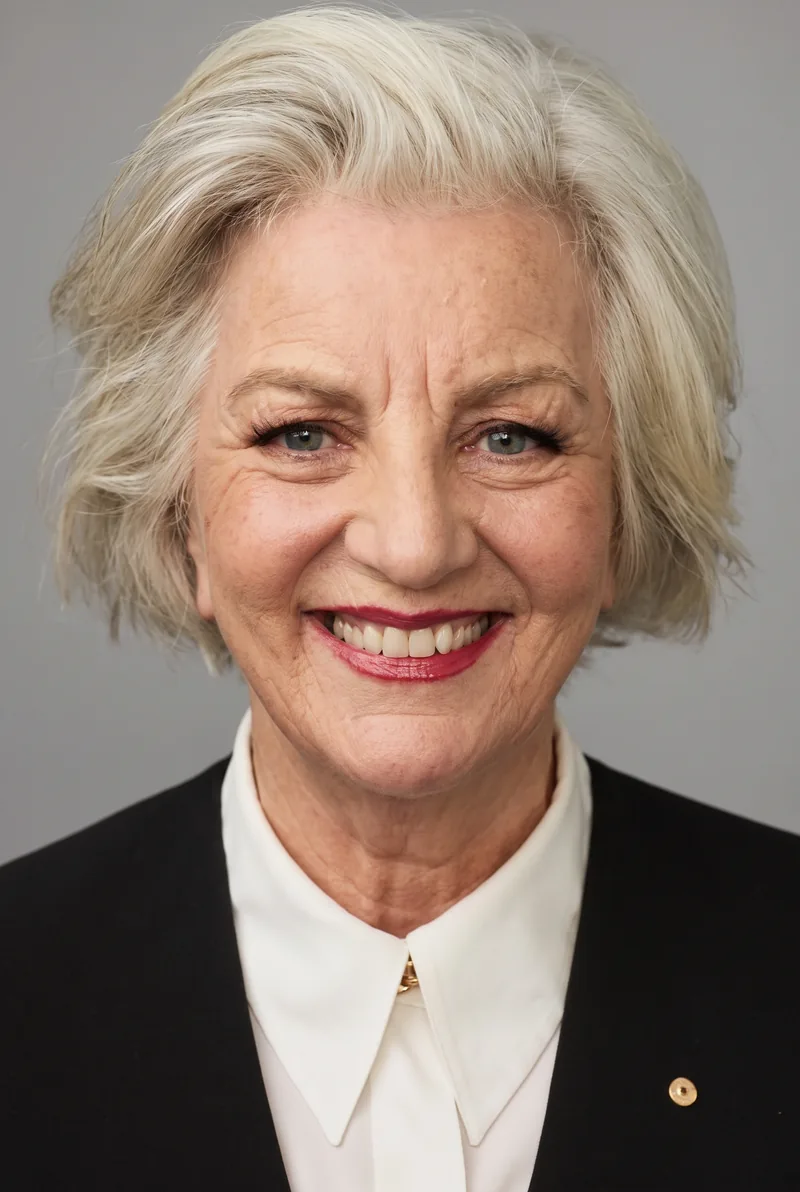 AI-generated portrait of Jean Kittson AM, keynote speaker