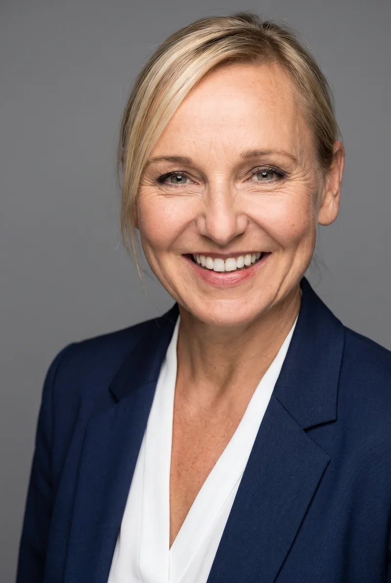 AI-generated portrait of Joy Smithers, keynote speaker