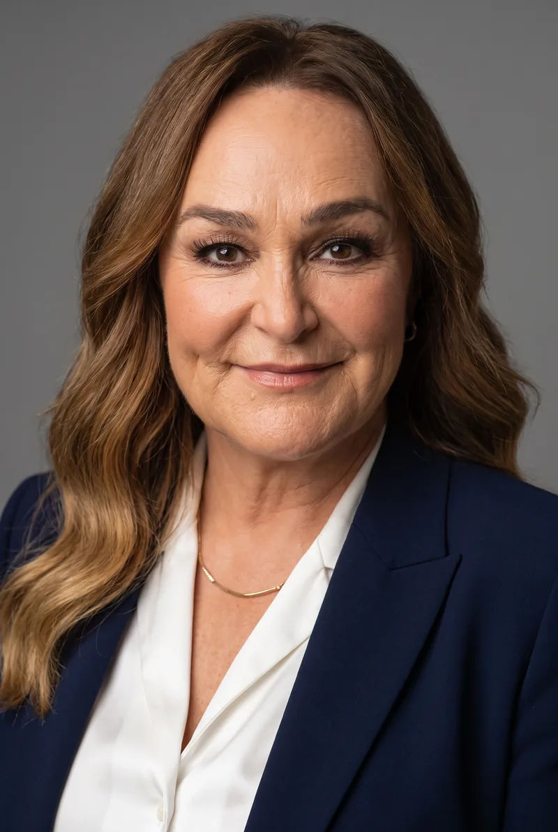 AI-generated portrait of Kate Langbroek, keynote speaker