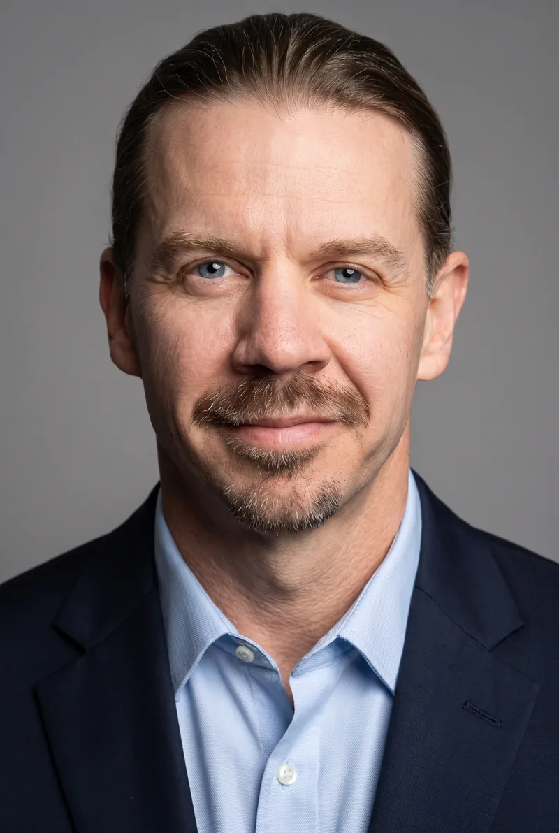 AI-generated portrait of Kirk Docker, keynote speaker