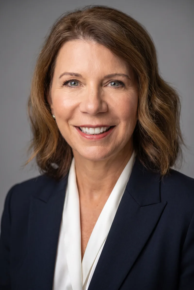 AI-generated portrait of Michele Chevalley Hedge, keynote speaker