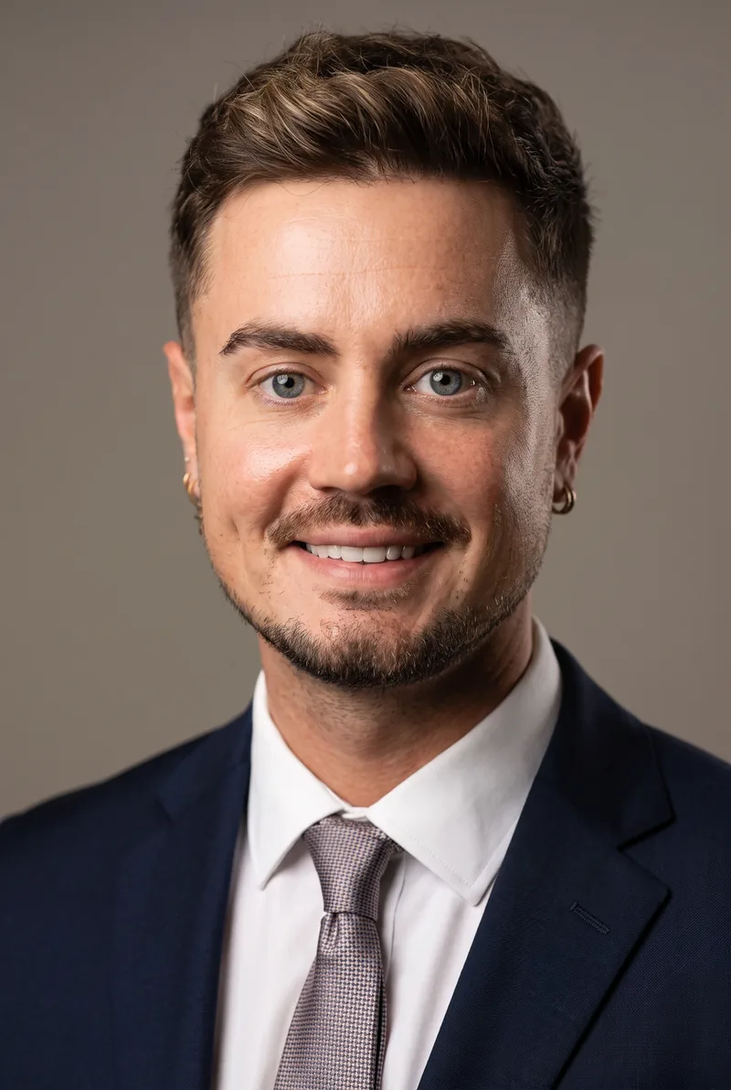 AI-generated portrait of Mitch Wallis, keynote speaker