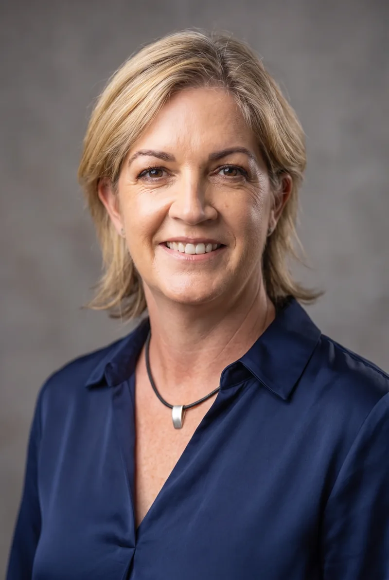 AI-generated portrait of Rachael Robertson, keynote speaker