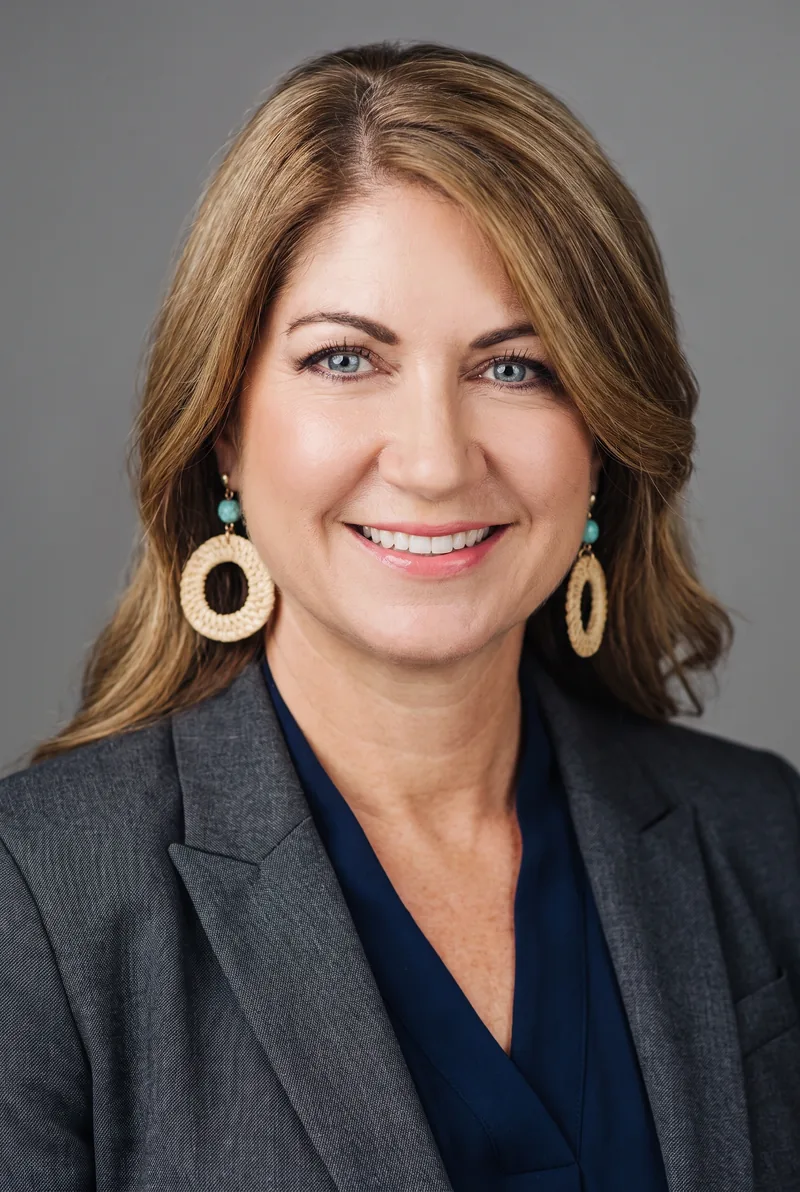AI-generated portrait of Renée Giarrusso, keynote speaker