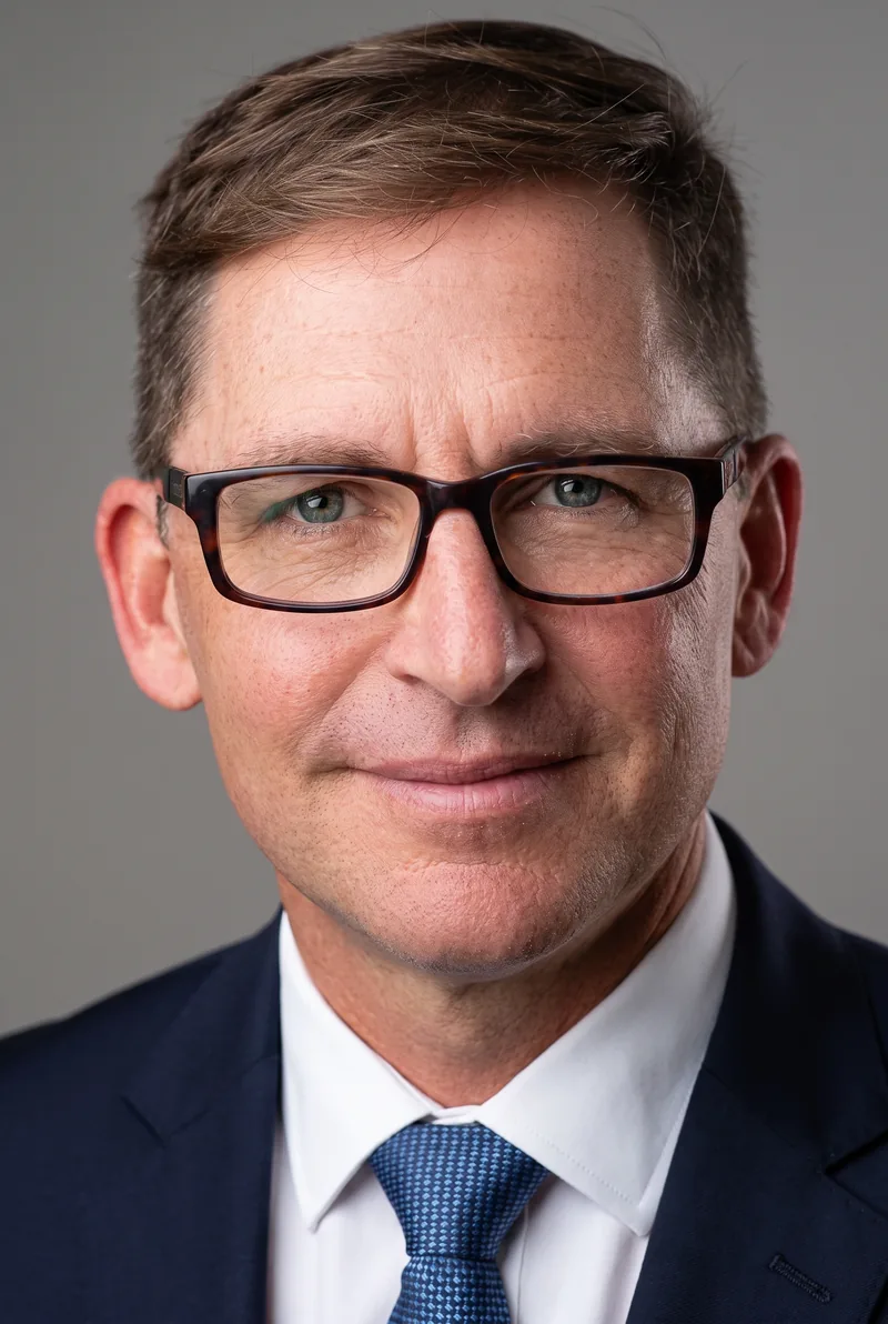 AI-generated portrait of Simon Banks, keynote speaker