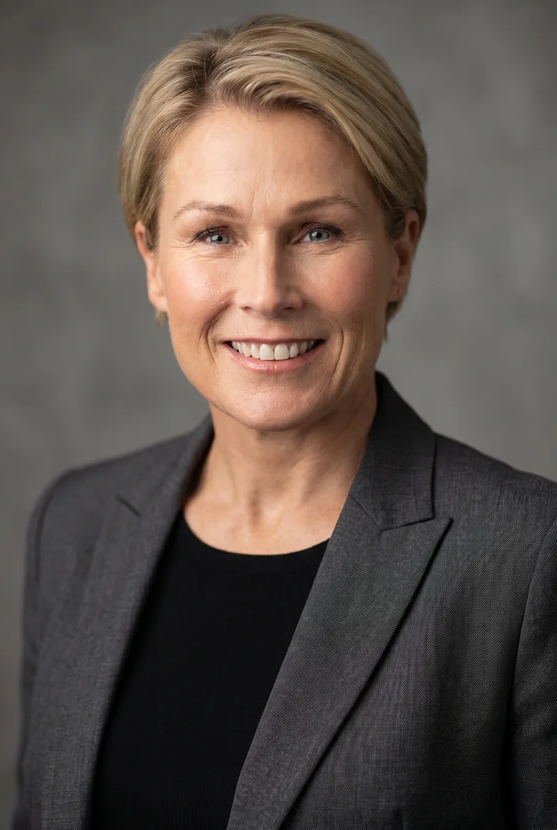 AI-generated portrait of Sue Stanley, keynote speaker