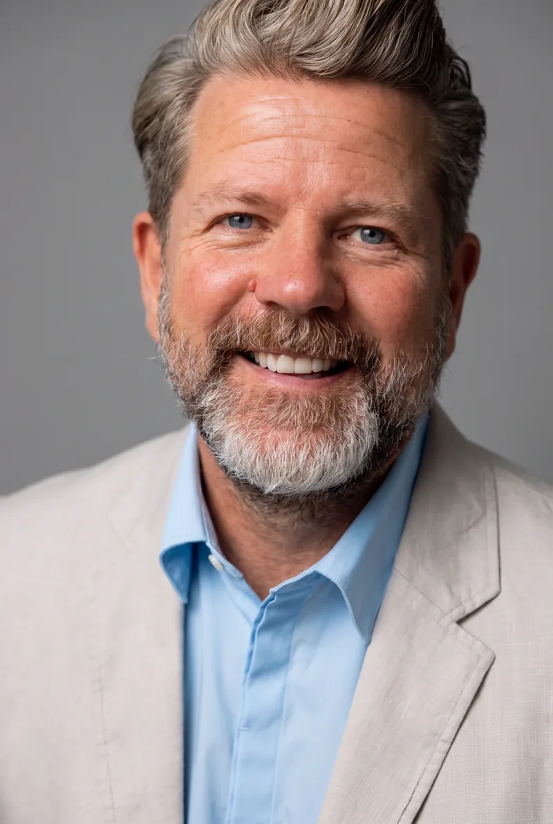 AI-generated portrait of Tim Ross, keynote speaker