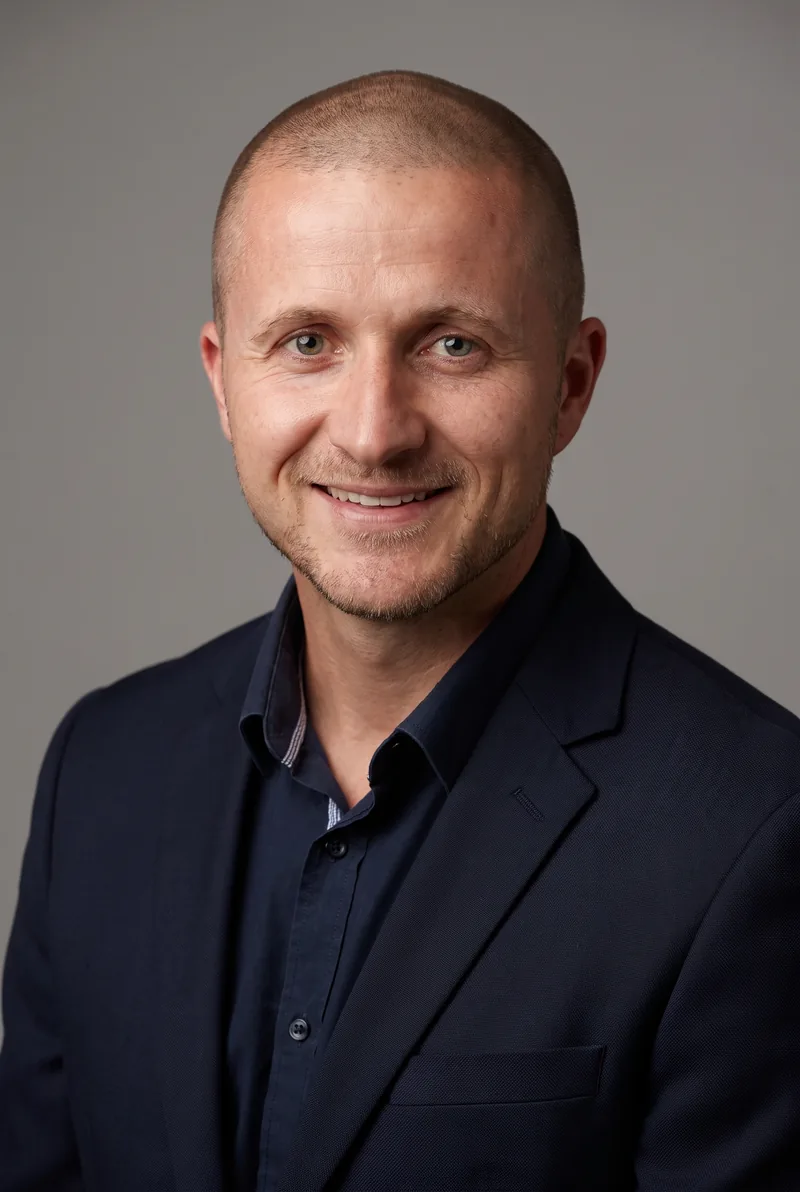 AI-generated portrait of Tristan Miller, keynote speaker