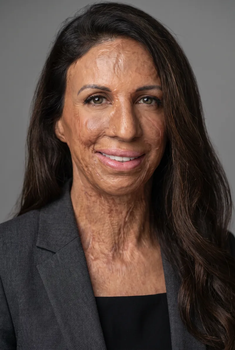 AI-generated portrait of Turia Pitt, keynote speaker