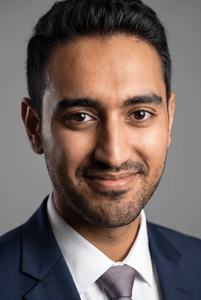 AI-generated portrait of Waleed Aly, keynote speaker